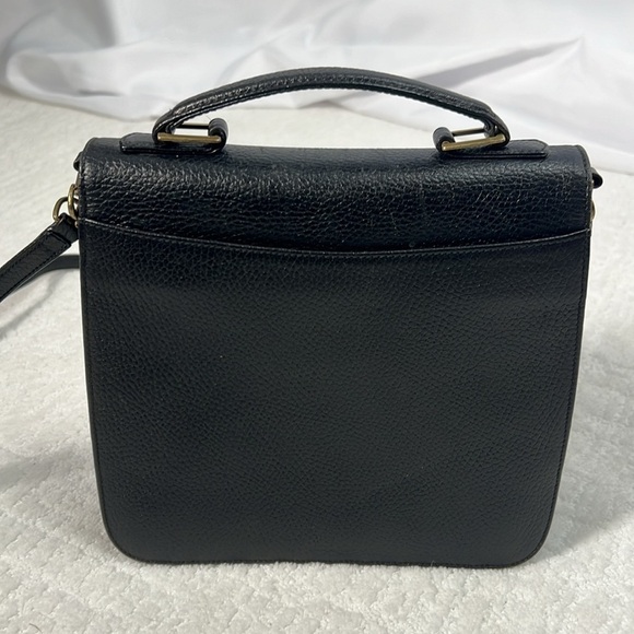 Mark Cross 1845 leather black top handle crossbody bag with 2 inside zip pockets - Picture 4 of 16
